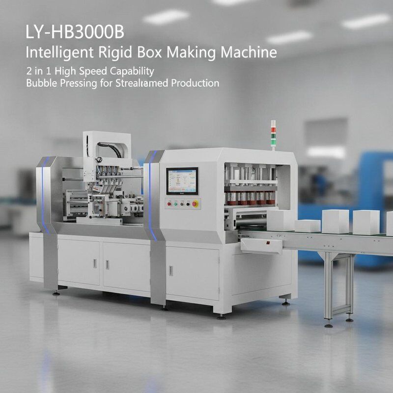 LY- HB3000B Intelligent Rigid Box Making Machine con capacità di alta velocità 2 in 1 e pressatura a bolla per una produzione snella